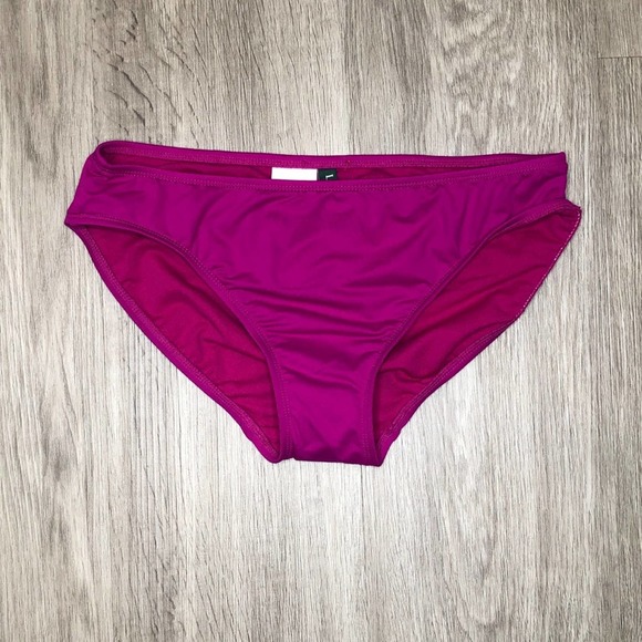 LAUREN RALPH LAUREN Women's Dark Pink Solid Beach Club Bikini Swim Bottoms sz 6 - Picture 1 of 7